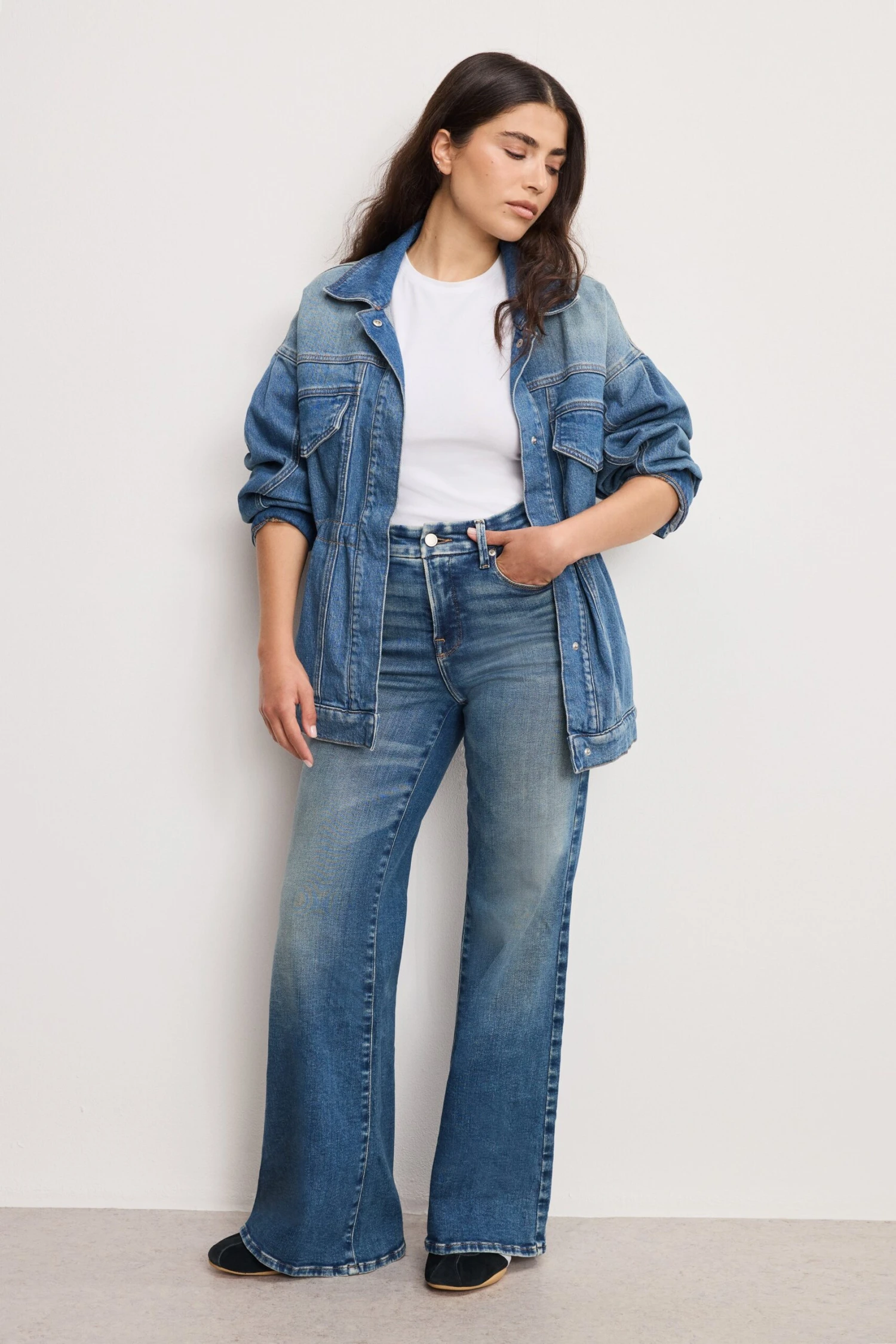 GOOD AMERICAN SOFT TECH GOOD PETITE PALAZZO JEANS | INDIGO986 3 GOOD AMERICAN SOFT TECH GOOD PETITE PALAZZO JEANS | INDIGO986