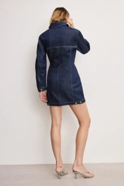 GOOD AMERICAN BARREL LONG SLEEVE MINI DRESS | INDIGO982 -GOOD AMERICAN STORE 250714 32 GFD382 I982 4502