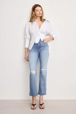 GOOD AMERICAN STORE 25 GOOD AMERICAN SOFT TECH GOOD CURVE STRAIGHT JEANS | INDIGO1072