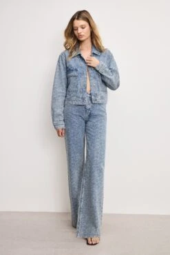 GOOD AMERICAN CRYSTAL DENIM JACKET | INDIGO1070 -GOOD AMERICAN STORE 250714 50 GFD448 I1070 A 7264