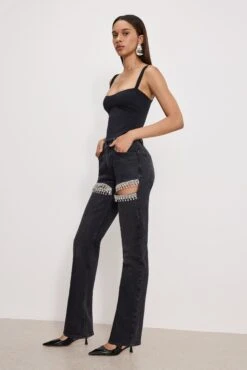 GOOD AMERICAN GOOD ICON STRAIGHT DIAMOND JEANS | BLACK376 -GOOD AMERICAN STORE 3.240925 08 GFD150B K376 A 1307