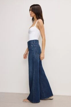 GOOD AMERICAN SOFT TECH GOOD WAIST PALAZZO JEANS | INDIGO977 -GOOD AMERICAN STORE 3.241125 26 GWPD10T I977 GWP A 0080