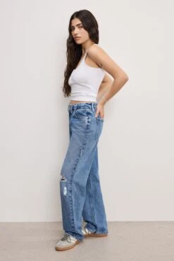 GOOD AMERICAN GOOD PETITE 90S RELAXED JEANS | INDIGO893 -GOOD AMERICAN STORE 3.241210 15 GNIP156T I893 G9RJ P 19141