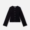 GOOD AMERICAN BUTTON FRONT KNIT CARDIGAN | BLACK001 -GOOD AMERICAN STORE 37
