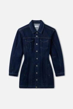 GOOD AMERICAN BARREL LONG SLEEVE MINI DRESS | INDIGO982