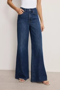 GOOD AMERICAN SOFT TECH GOOD WAIST PALAZZO JEANS | INDIGO977 -GOOD AMERICAN STORE 4.241125 26 GWPD10T I977 GWP A 0039