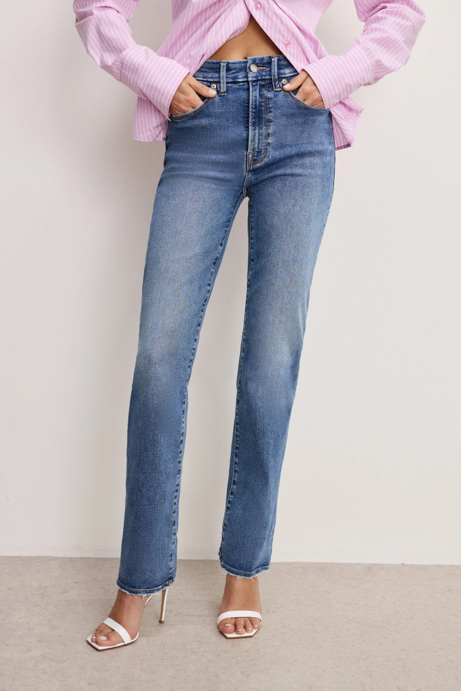 GOOD AMERICAN ALWAYS FITS GOOD LEGS STRAIGHT JEANS LONG | INDIGO316 6 GOOD AMERICAN ALWAYS FITS GOOD LEGS STRAIGHT JEANS LONG | INDIGO316 - Image 4