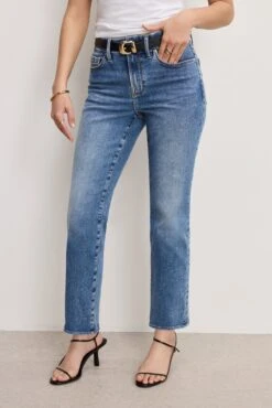 GOOD AMERICAN ALWAYS FITS GOOD PETITE STRAIGHT JEANS | INDIGO316 -GOOD AMERICAN STORE 4.241210 17 GLAFP478T I316 GPS P 0222