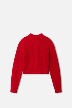 GOOD AMERICAN CHUNKY KNIT MOCK NECK SWEATER | CHILI001