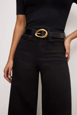 GOOD AMERICAN GOOD WAIST CROPPED PALAZZO NEVER FADE JEANS | BLACK001 -GOOD AMERICAN STORE 5.241018 35 GWPC47SBT K001 A 0105