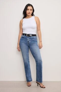 GOOD AMERICAN ALWAYS FITS GOOD LEGS STRAIGHT JEANS LONG | INDIGO316 18 GOOD AMERICAN ALWAYS FITS GOOD LEGS STRAIGHT JEANS LONG | INDIGO316 -GOOD AMERICAN STORE 6.241210 43 GLAF478TLI I316 B 5710
