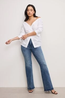 GOOD AMERICAN GOOD CLASSIC BOOTCUT COMPRESSION JEANS | INDIGO254 -GOOD AMERICAN STORE 7.241210 23 GCB014TE I254 GCBJ B 2913