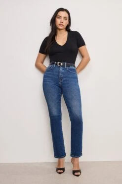 GOOD AMERICAN ALWAYS FITS GOOD LEGS STRAIGHT JEANS | INDIGO571 20 GOOD AMERICAN ALWAYS FITS GOOD LEGS STRAIGHT JEANS | INDIGO571 -GOOD AMERICAN STORE 8.241210 29 GLSTAF739T I571 GLS B 3874