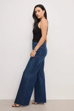 GOOD AMERICAN SOFT TECH GOOD WAIST PALAZZO JEANS | INDIGO977 -GOOD AMERICAN STORE 9.241210 20 GWPD10T I977 GWP B 0408