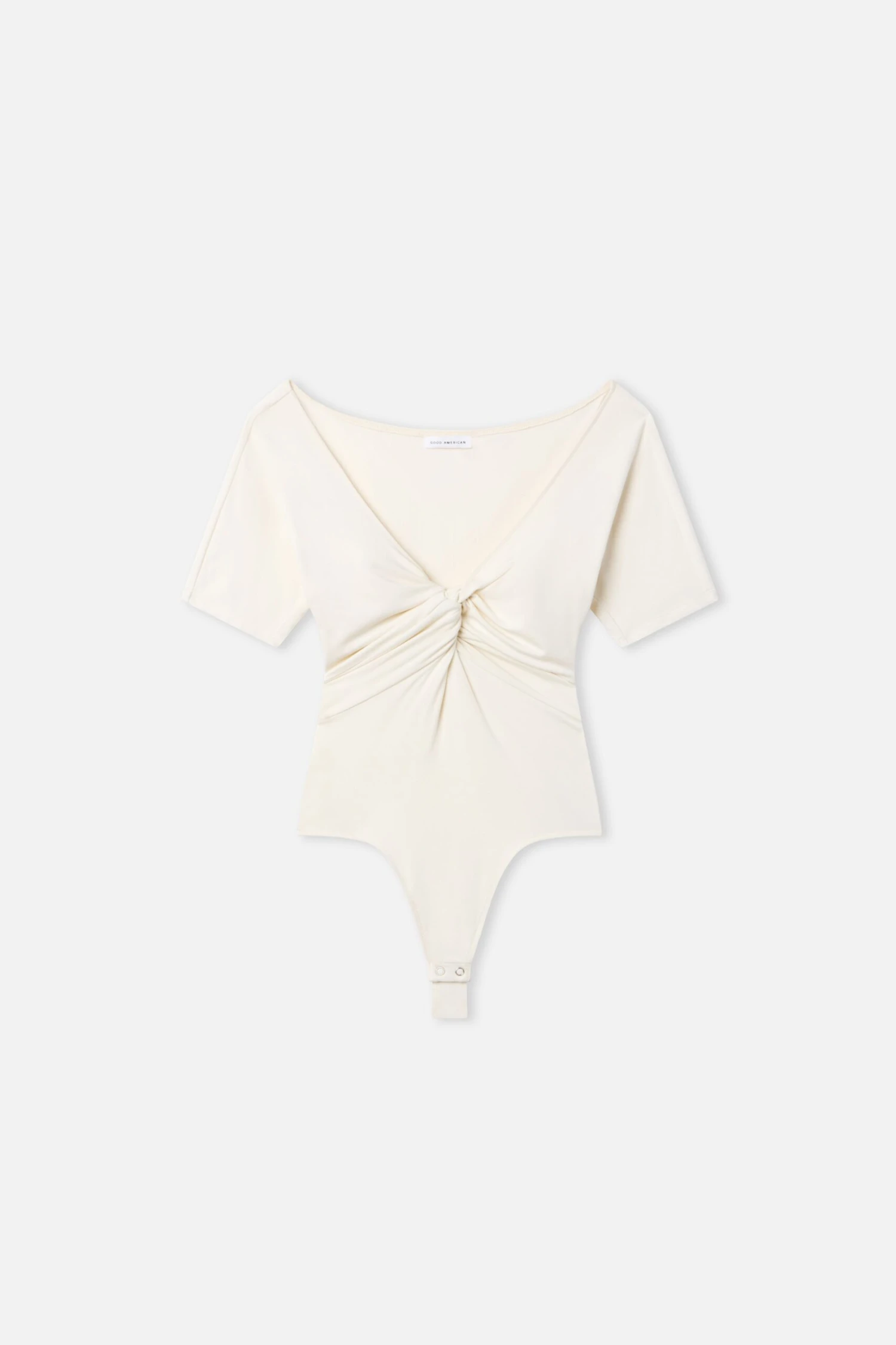 GOOD AMERICAN JERSEY TWIST FRONT BODYSUIT | ECRU003 3 GOOD AMERICAN JERSEY TWIST FRONT BODYSUIT | ECRU003