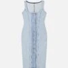 GOOD AMERICAN BUTTON FRONT MIDI DRESS | INDIGO911 -GOOD AMERICAN STORE GFD457 I911 1