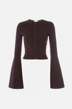 GOOD AMERICAN BELL SLEEVE KNIT CARDIGAN | BARK003