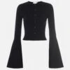 GOOD AMERICAN BELL SLEEVE KNIT CARDIGAN | BLACK001