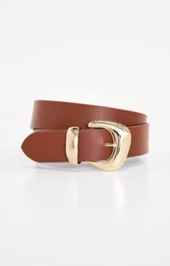 GOOD AMERICAN CLASSIC BOLD BUCKLE BELT | COGNAC002