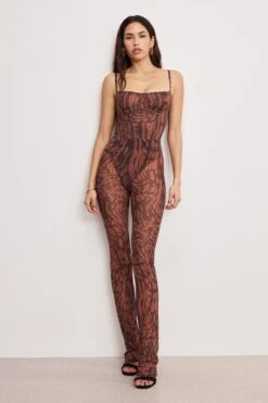 MESH MICRO BOOT LEGGINGS | JAVA WARPED LEOPARD001