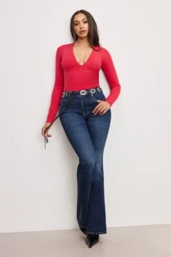 GOOD AMERICAN DOLLY SCUBA BODYSUIT | CRIMSON