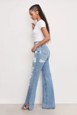GOOD AMERICAN THE KHLOÉ JEAN LONG | INDIGO714 -GOOD AMERICAN STORE H 250320 02 GKHLOSH156V I714 A 0163