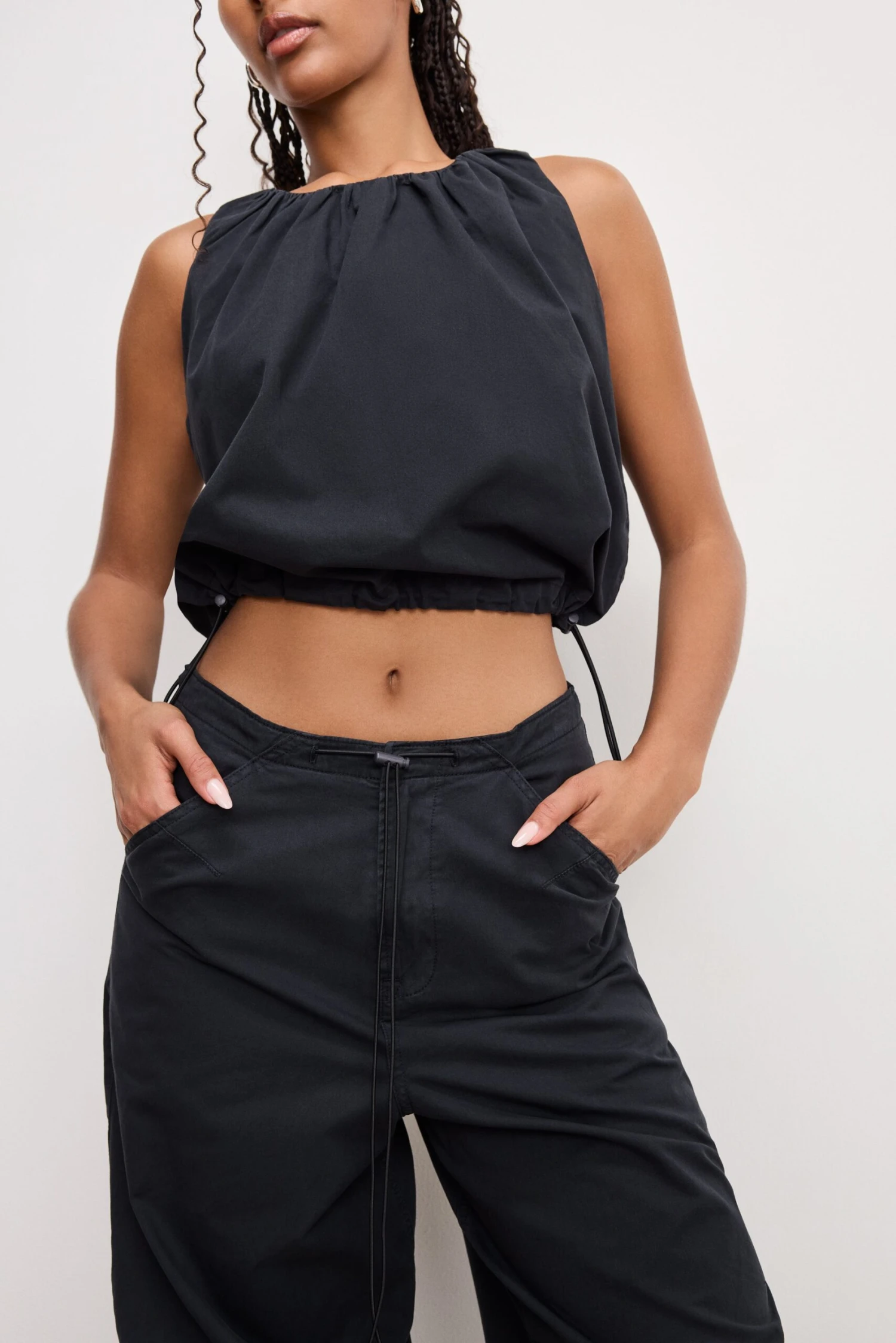 TWILL PARACHUTE PANTS | BLACK001 4 TWILL PARACHUTE PANTS | BLACK001 - Image 2