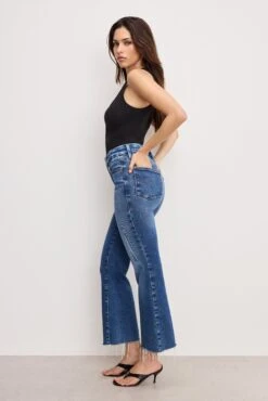 GOOD AMERICAN SOFT TECH GOOD LEGS CROPPED MINI BOOT JEANS | INDIGO818 -GOOD AMERICAN STORE H 250328 17 GLCMBRH960T I818 A 0059