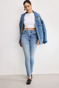 GOOD AMERICAN SOFT TECH GOOD LEGS SKINNY JEANS | INDIGO1076