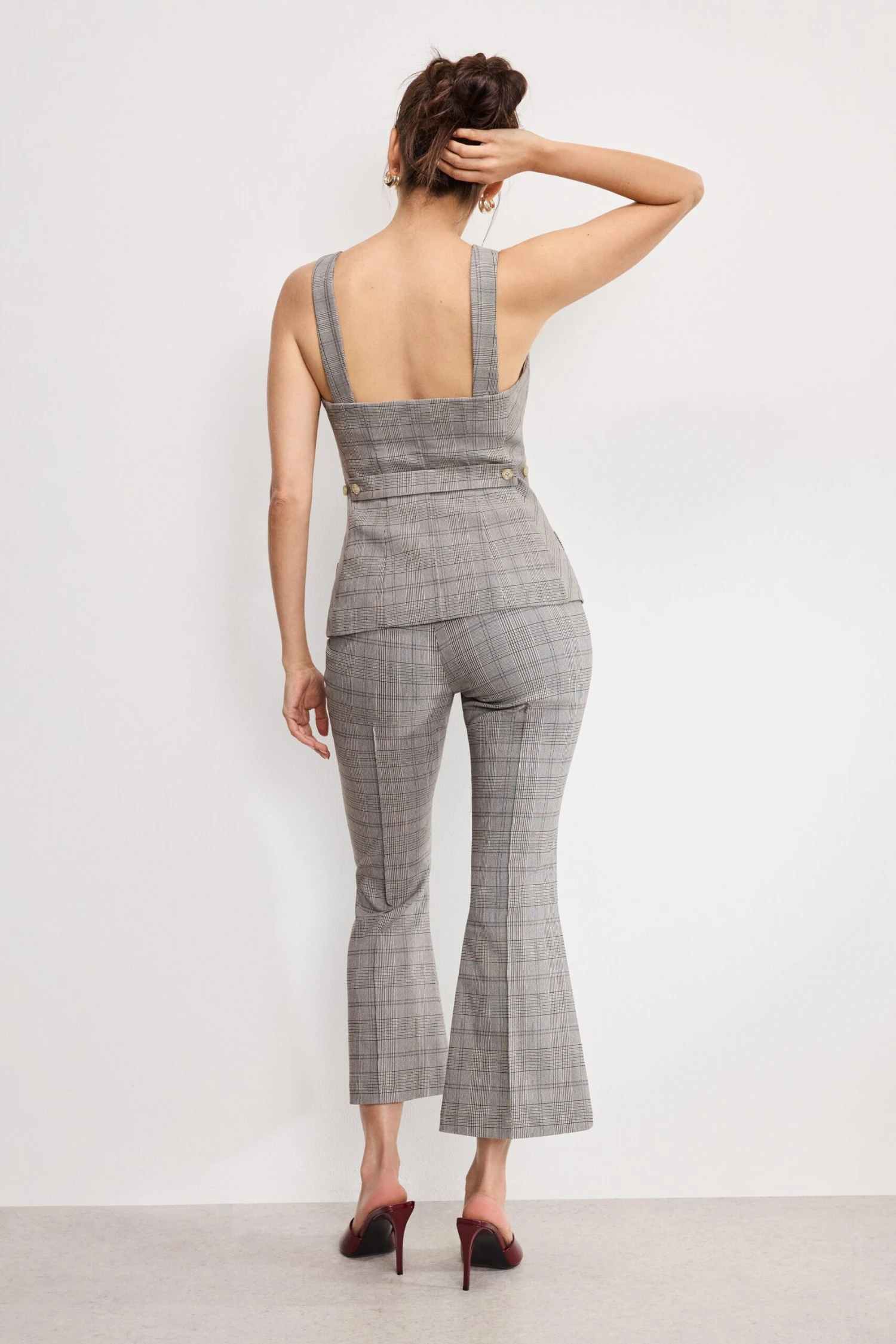 GOOD AMERICAN PLAID PULL ON KICK FLARE PANTS | GLEN PLAID001 4 GOOD AMERICAN PLAID PULL ON KICK FLARE PANTS | GLEN PLAID001 - Image 2