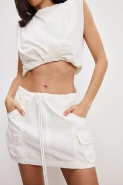 TWILL PARACHUTE MINI SKIRT | CLOUD WHITE -GOOD AMERICAN STORE H 250204 22 GFD268TW CLW1 A 0248