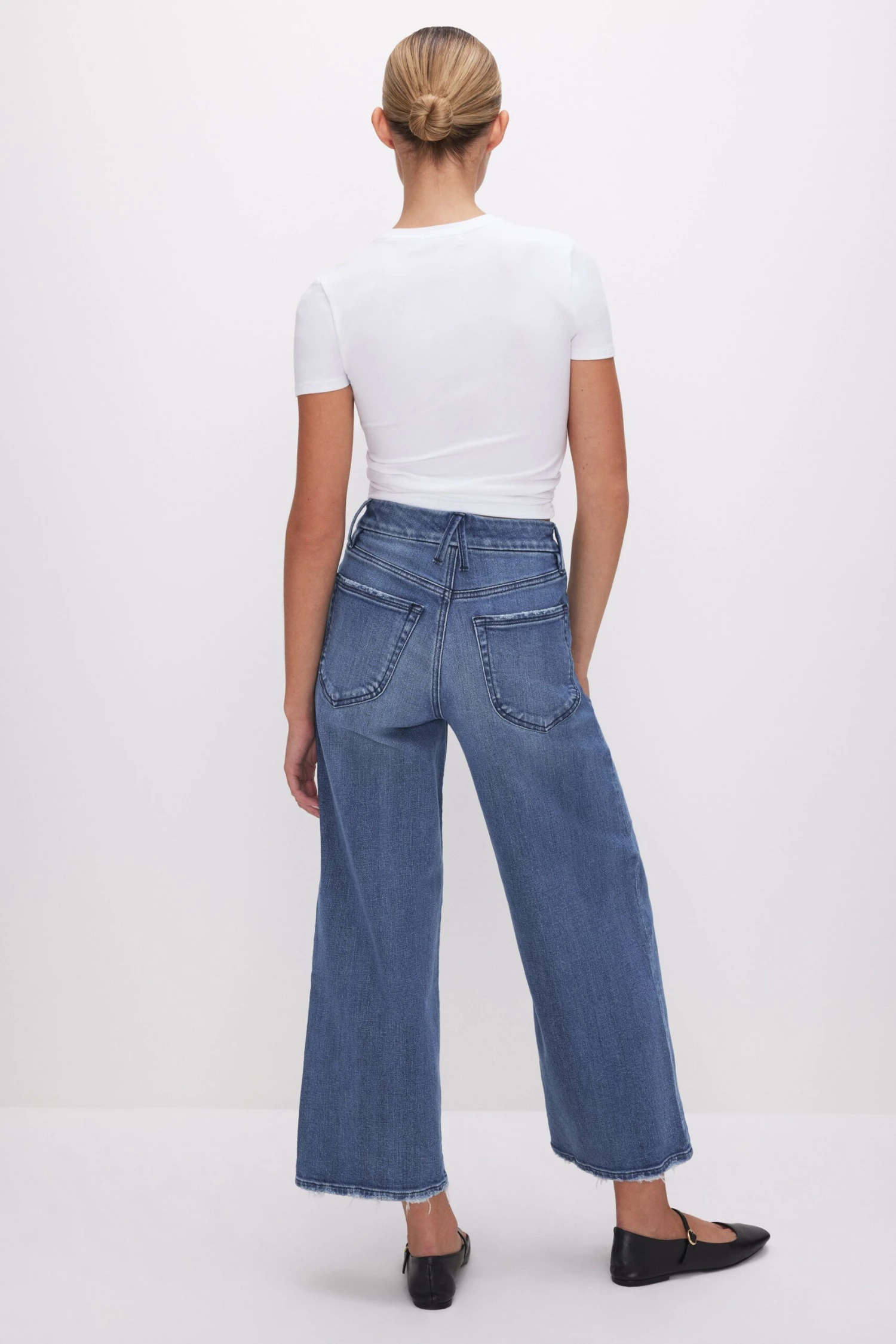GOOD AMERICAN GOOD WAIST CROPPED PALAZZO JEANS | INDIGO338 4 GOOD AMERICAN GOOD WAIST CROPPED PALAZZO JEANS | INDIGO338 - Image 2