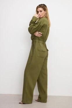 LITE LINEN OVERSIZED JUMPSUIT | MARTINI OLIVE002 -GOOD AMERICAN STORE H 250218 37 GDUJUSUW99 MO02 A 5116