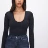 GOOD AMERICAN SCUBA SCOOP NECK BODYSUIT | BLACK001 -GOOD AMERICAN STORE M 230608 16 GB0545 K001 FALL23 A 0046
