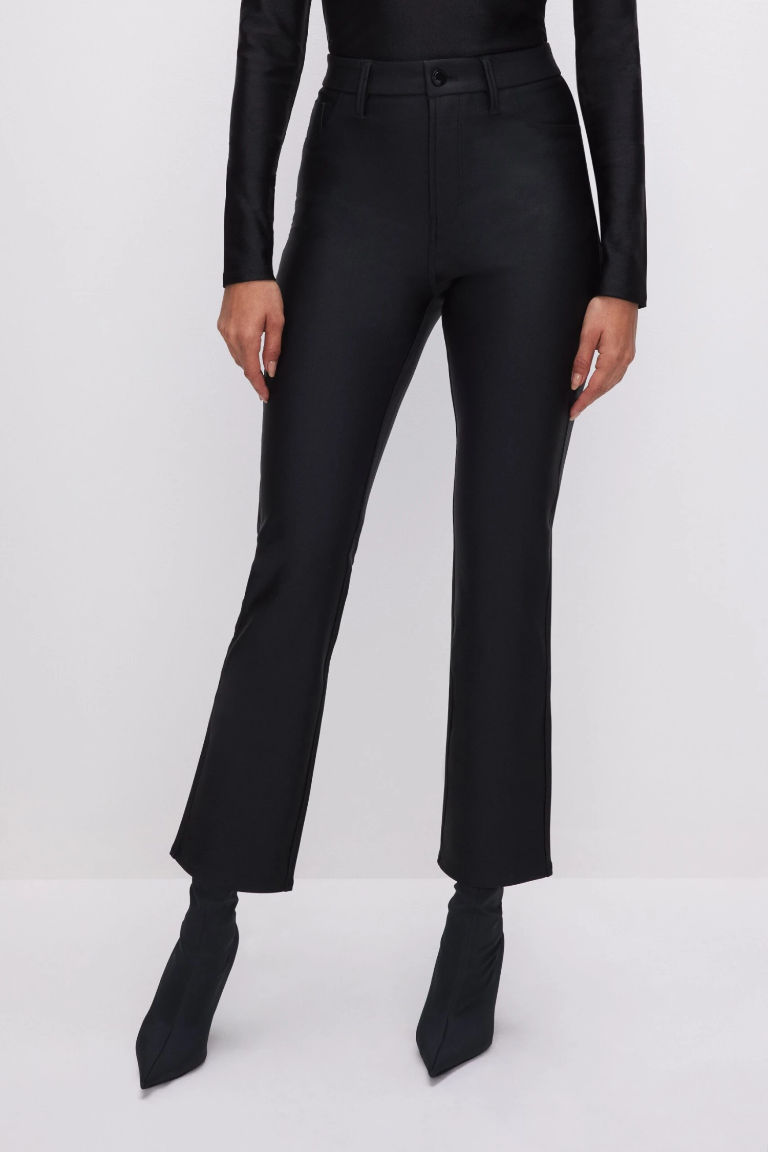 COMPRESSION SHINE STRAIGHT PANTS | BLACK001 3 COMPRESSION SHINE STRAIGHT PANTS | BLACK001