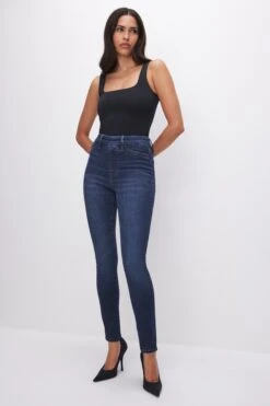 GOOD AMERICAN POWER STRETCH PULL-ON SKINNY JEANS | INDIGO491