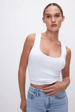 MICRO RIB TANK TOP | WHITE001