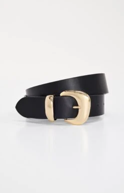 GOOD AMERICAN CLASSIC BOLD BUCKLE BELT | BLACK001