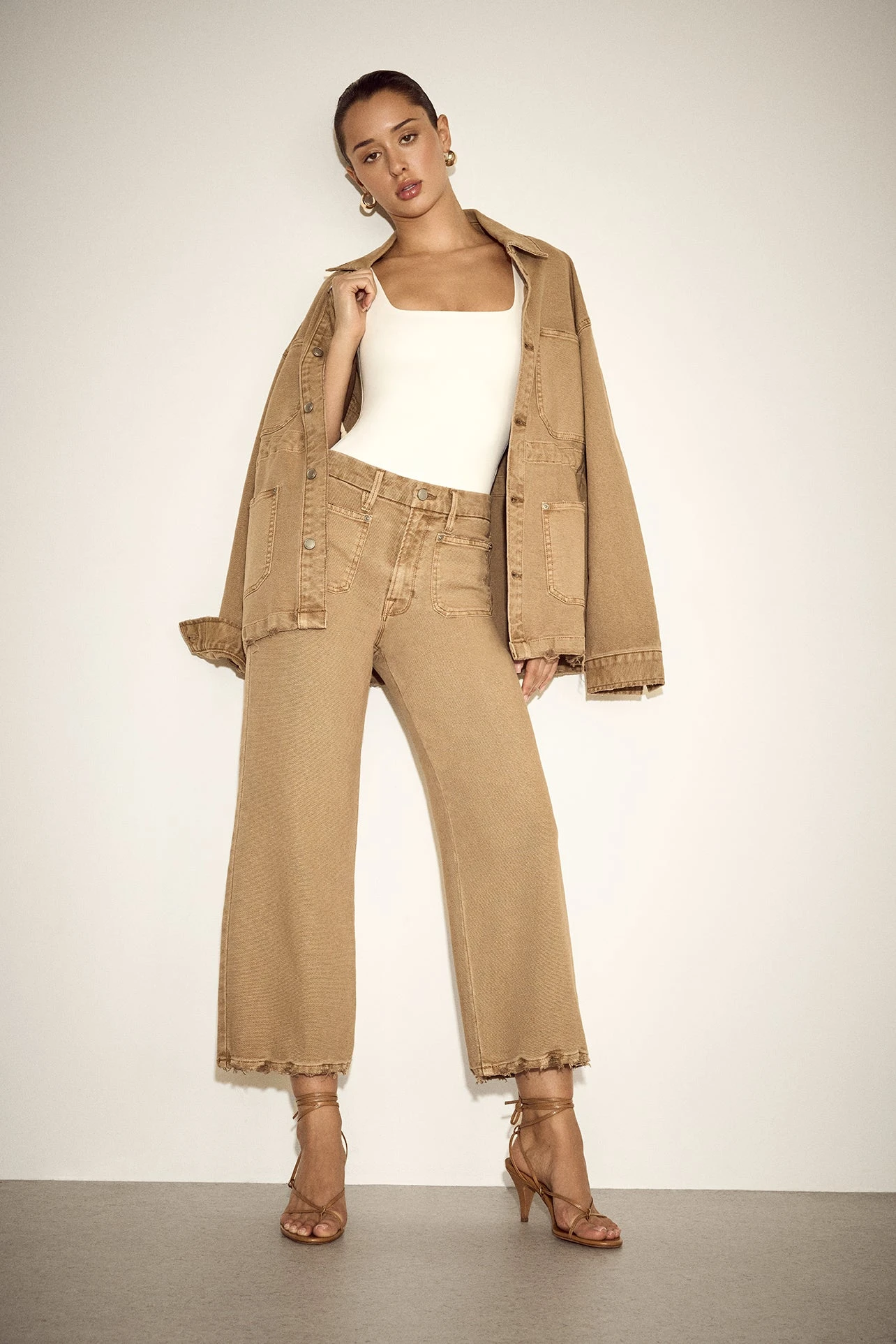 GOOD AMERICAN PALAZZO CROPPED PANTS | GOOD KHAKI001 4 GOOD AMERICAN PALAZZO CROPPED PANTS | GOOD KHAKI001 - Image 2
