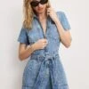 FIT FOR SUCCESS LITE LINEN DENIM SHORTS JUMPSUIT | INDIGO786 -GOOD AMERICAN STORE M 250218 23 GFFSSHW80 I786 A 2952