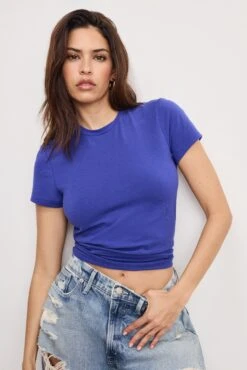 SUPER STRETCH BABY TEE | CAPRI BLUE004