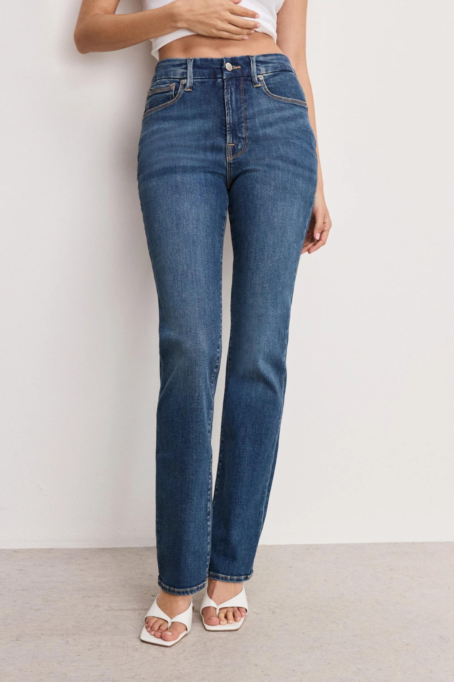 GOOD AMERICAN GOOD LEGS STRAIGHT JEANS | BLUE004 3 GOOD AMERICAN GOOD LEGS STRAIGHT JEANS | BLUE004