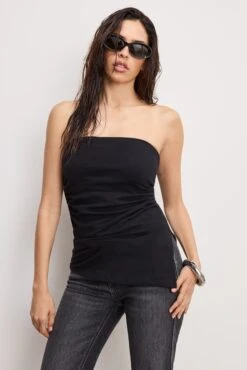 GOOD AMERICAN SUPER STRETCH JERSEY TUBE TOP | BLACK001