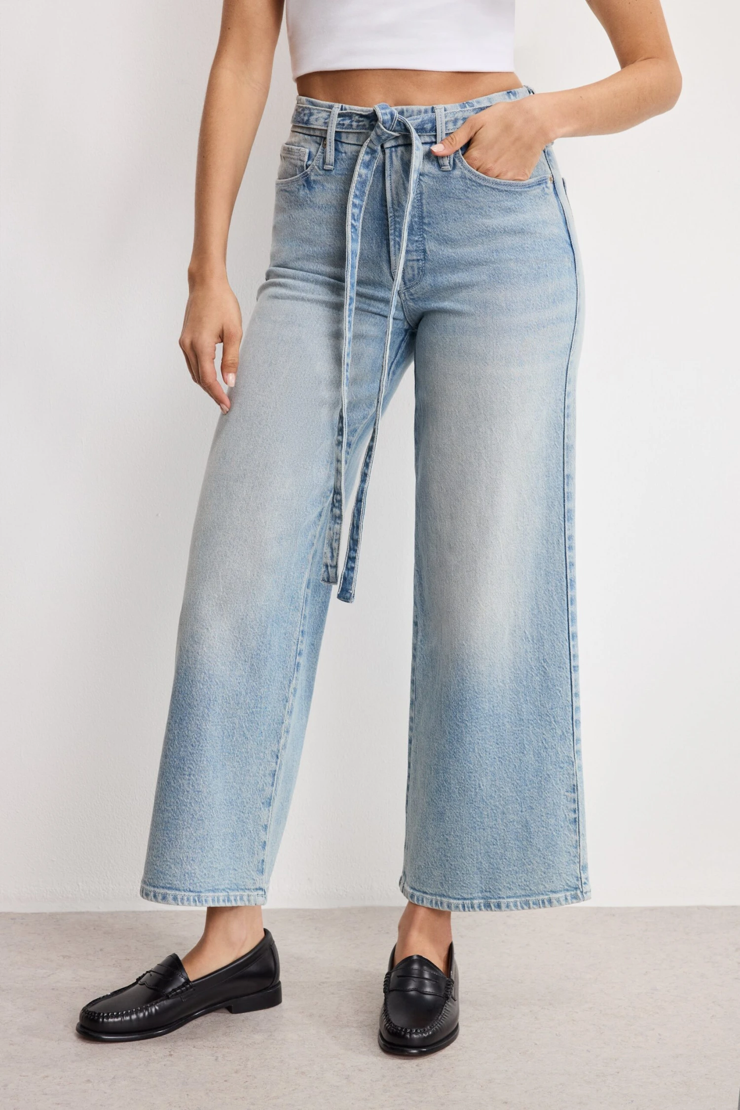 GOOD AMERICAN GOOD WAIST PALAZZO CROPPED JEANS | INDIGO999 3 GOOD AMERICAN GOOD WAIST PALAZZO CROPPED JEANS | INDIGO999