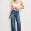 GOOD AMERICAN GOOD 90S CROPPED RELAXED JEANS | INDIGO963
