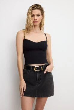 SUPER STRETCH JERSEY BUSTIER | BLACK001