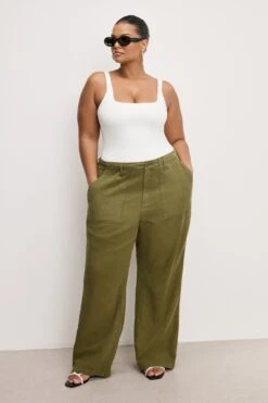 LITE LINEN PANTS | MARTINI OLIVE002
