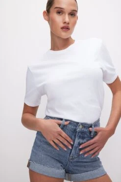 GOOD AMERICAN COTTON CLASSIC TEE | WHITE001 -GOOD AMERICAN STORE M 231212 27 GT0277V W001 SP24 A 0048