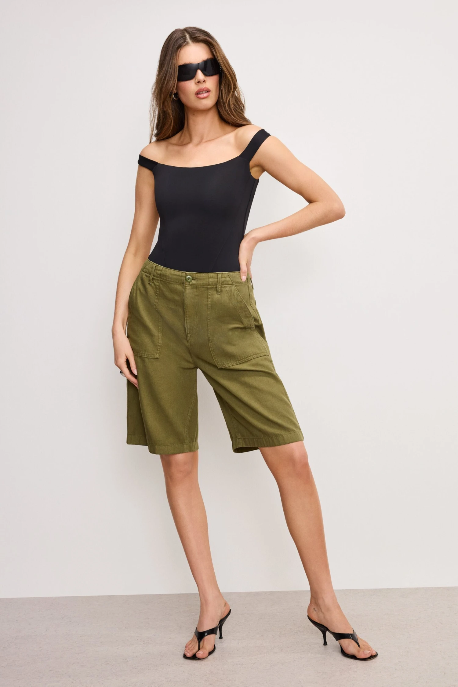 LITE LINEN BERMUDA SHORT | MARTINI OLIVE002 3 LITE LINEN BERMUDA SHORT | MARTINI OLIVE002