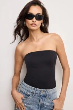 SCUBA CORSET STRAPLESS BODYSUIT | BLACK001